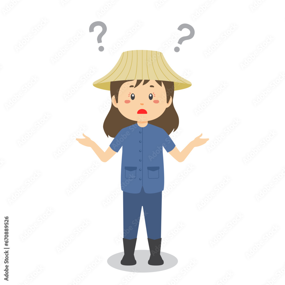 Thailand Farmer Confused with Question Mark