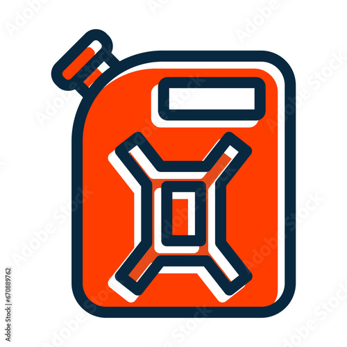 Gas Can Vector Thick Line Filled Dark Colors
