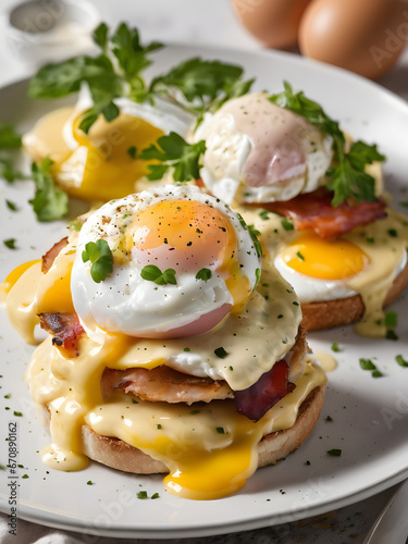 fried eggs with bacon