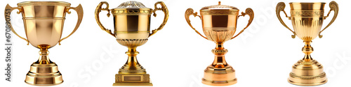 Trophy cup, on white background