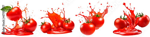 Red tomatoes in sauce, on white background
