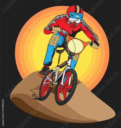 illustration of a BMX bike and bicycle parts