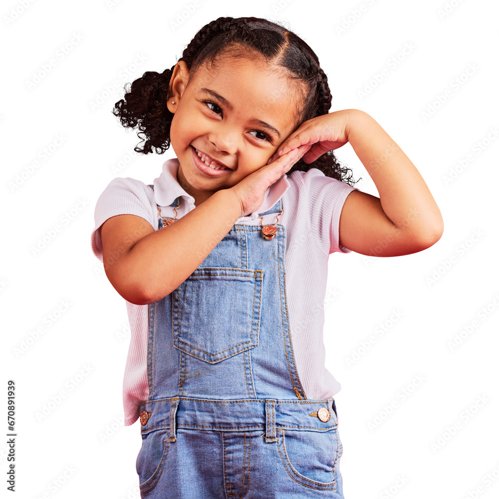 Young girl, cute and shy expression with happy kid in denim clothes, fashion and fun isolated on transparent png background. Casual, happiness and female child with innocent face, playful and bashful Young girl, cute and shy expression with happy kid in denim clothes, fashion and fun isolated on transparent png background. Casual, happiness and female child with innocent face, playful and bashful