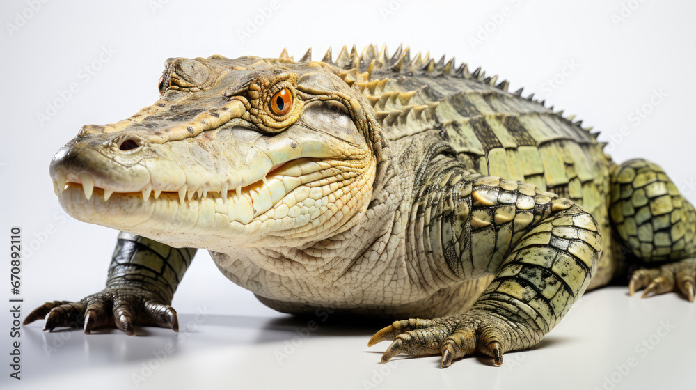 Front view of crocodile alligator isolated on white background Front view of crocodile alligator isolated on white background