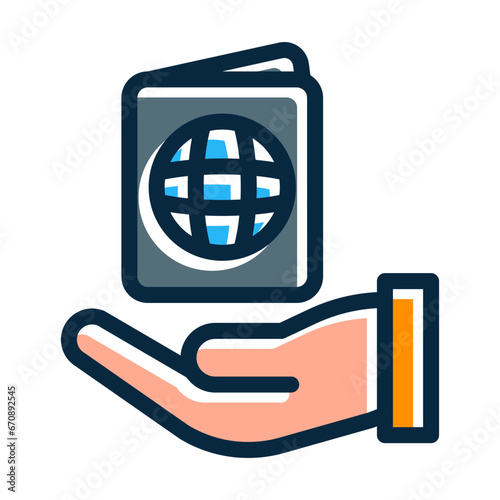 Citizenship Vector Thick Line Filled Dark Colors