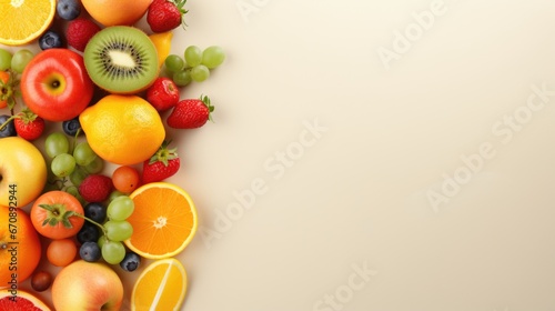 Healthy fruit. copyspace and top view for background.