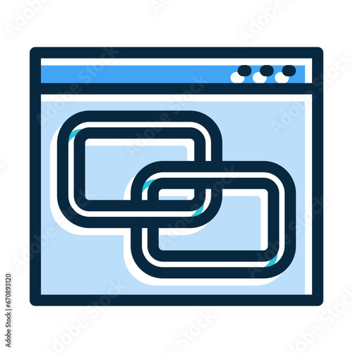 Backlink Vector Thick Line Filled Dark Colors