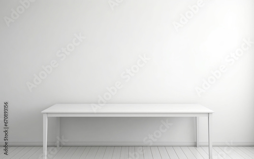 empty white room with white table