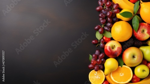 Healthy fruit. copyspace and top view for background.