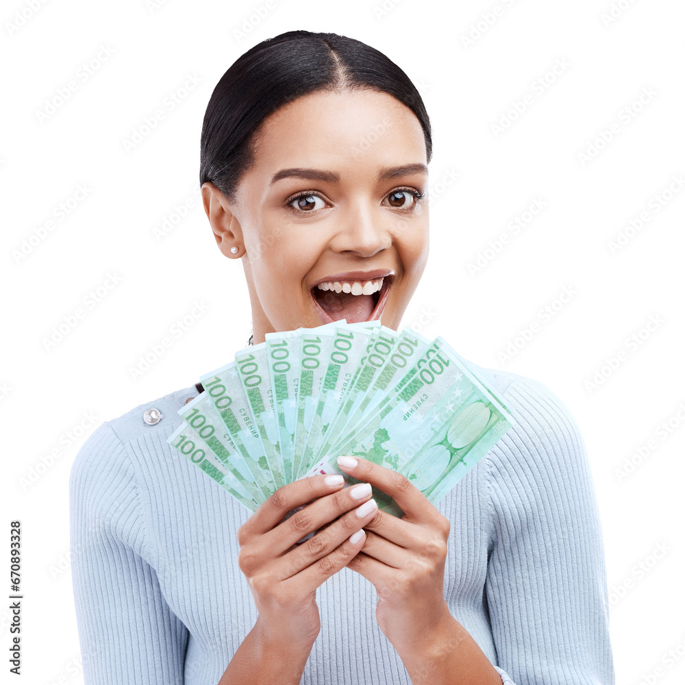 Excited, woman and money fan with financial freedom, winning and bonus isolated on transparent png background. Cash prize, female winner and reward with finance, achievement and happy with cashback Excited, woman and money fan with financial freedom, winning and bonus isolated on transparent png background. Cash prize, female winner and reward with finance, achievement and happy with cashback