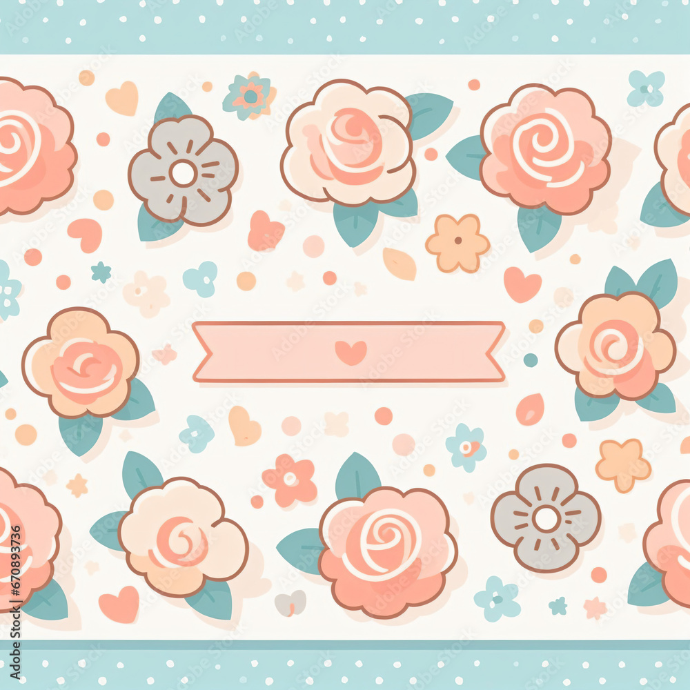 pattern with flowers and hearts pattern with flowers and hearts