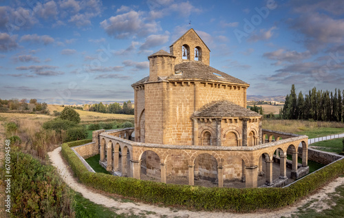 Santa Maria de Eunate church , 12th century, Ilzarbe Valley, Navarra, Spain © Tolo