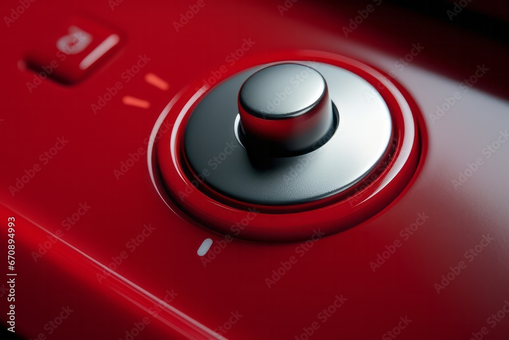 Red emergency button close up, to push to switch something on or off Red emergency button close up, to push to switch something on or off