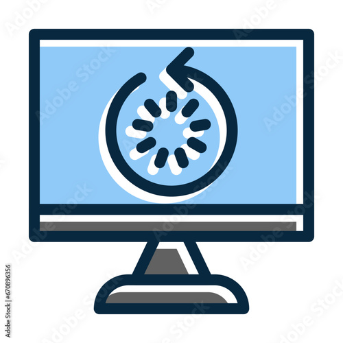 Restart Vector Thick Line Filled Dark Colors