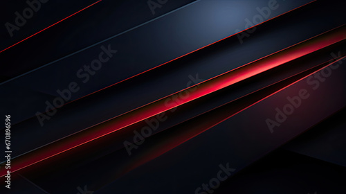 elegant abstract background Minimalist black and red curved line shapes created with Generative AI Technology