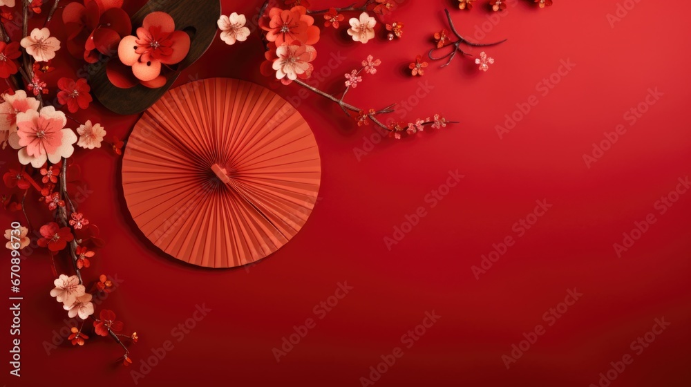 Lunar New Year's celebration party concept background.