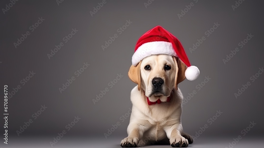 Cute White Dog with Christmas Hat Isolated on the Minimalist Background
Cute White Dog with Christmas Hat Isolated on the Minimalist Background