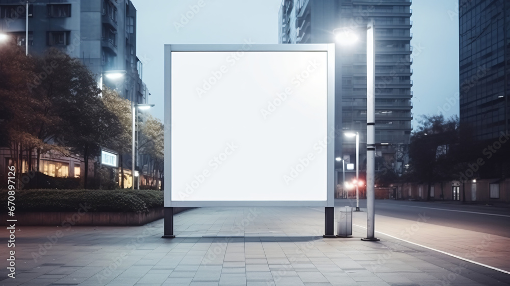 Blank billboard mockup on the street Outdoor adverting