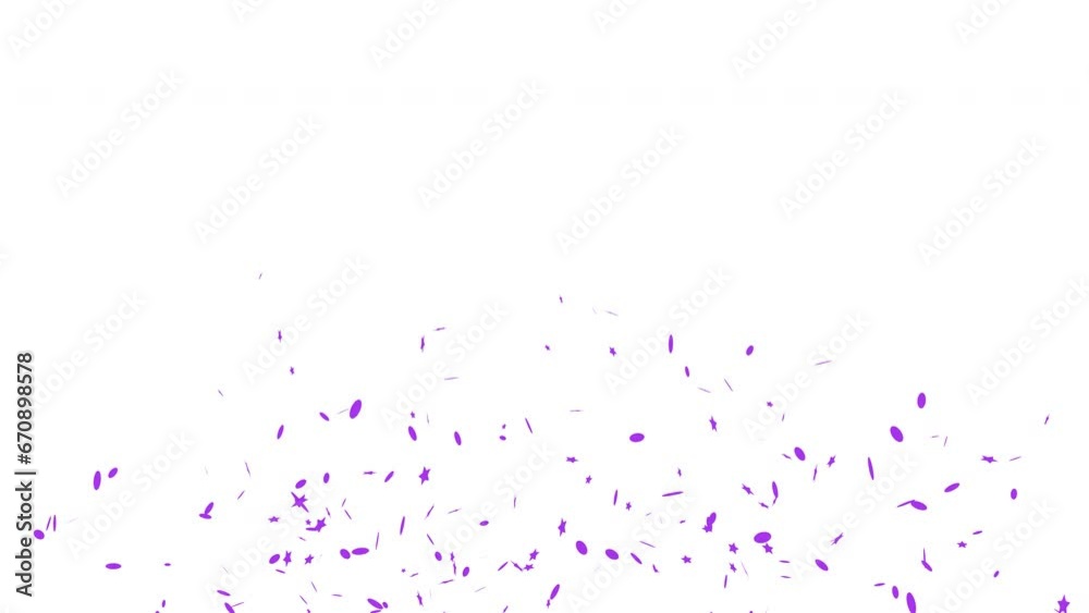 Confetti Purple Party Popper Explosions on a White and Green Background, Two options 3d animation, 4K. Confetti Purple Party Popper Explosions on a White and Green Background, Two options 3d animation, 4K.