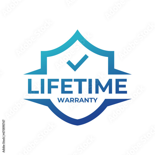 Gradient banner lifetime warranty. Lifetime Warranty label, sticker, seal, badge, icon, logo, signflat vector illustration