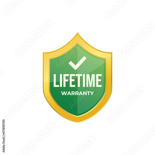 Gradient banner lifetime warranty. Lifetime Warranty label, sticker, seal, badge, icon, logo, signflat vector illustration