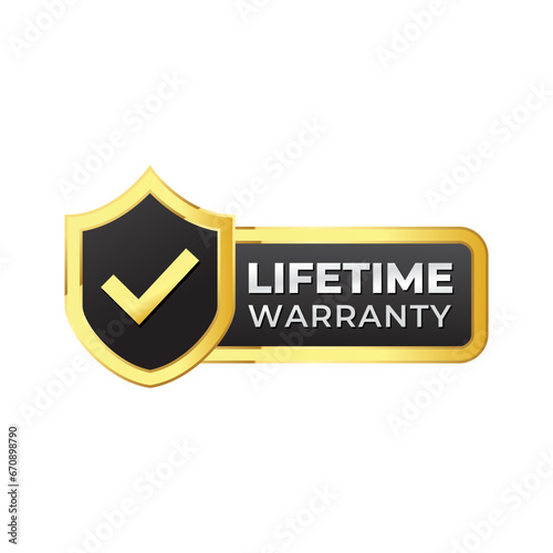 Gradient banner lifetime warranty. Lifetime Warranty label, sticker, seal, badge, icon, logo, signflat vector illustration