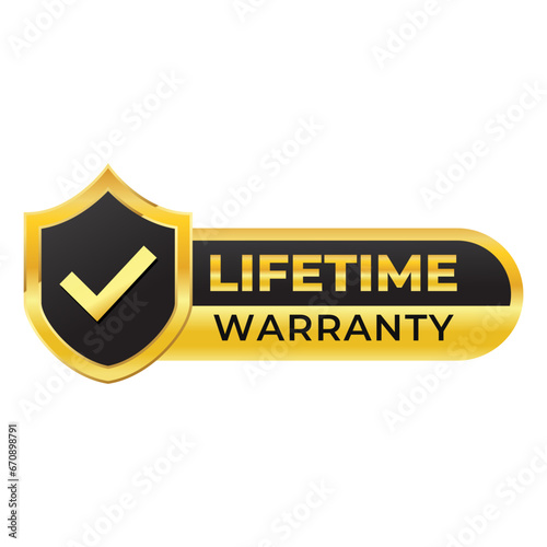 Gradient banner lifetime warranty. Lifetime Warranty label, sticker, seal, badge, icon, logo, signflat vector illustration