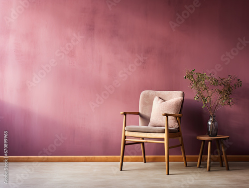 Large Mauve Wall Dining Chair in Corner