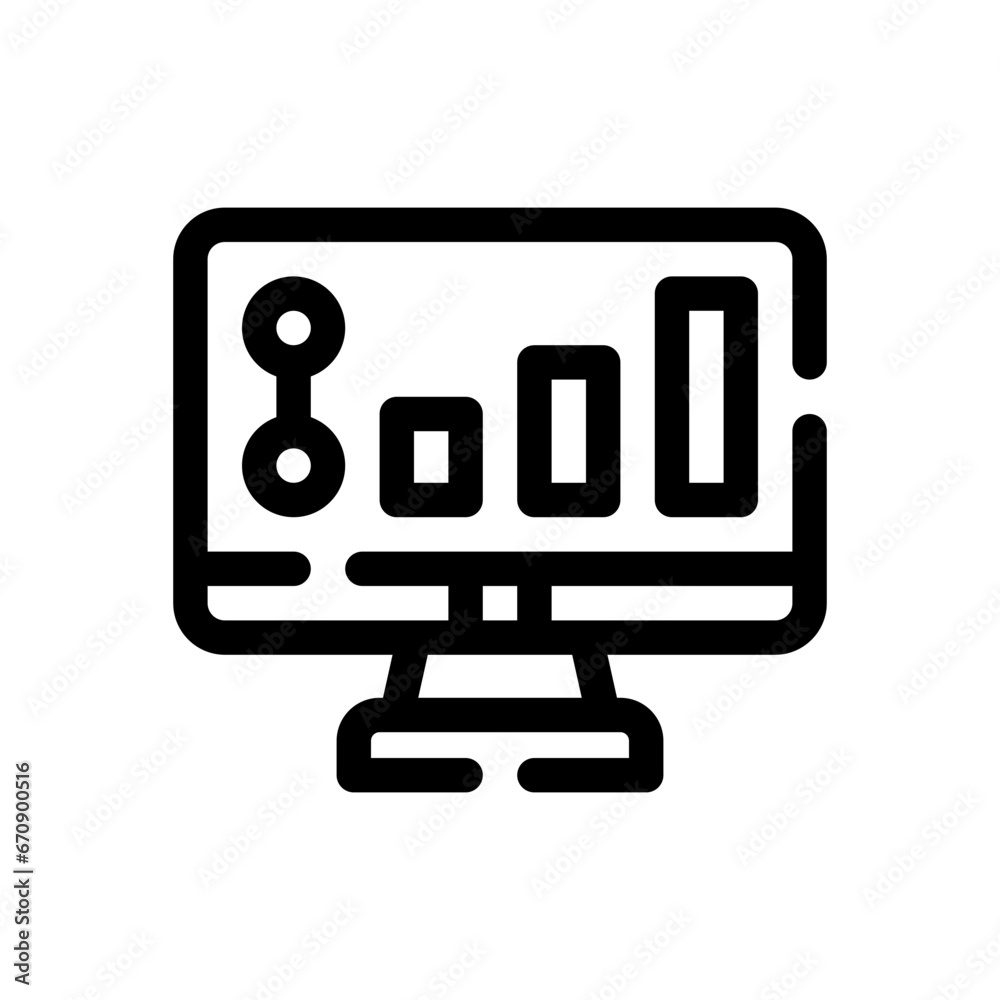 bar graph line icon bar graph line icon