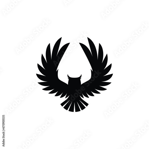 flying owl logo vector icon illustration
