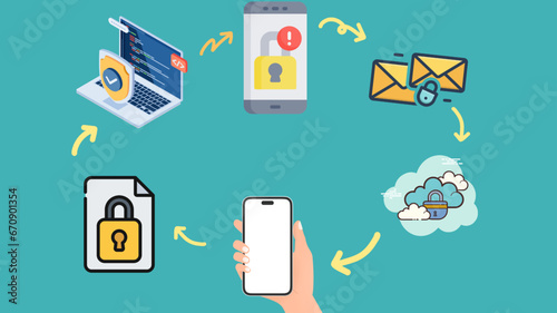 set of icons for web and applications security  ,informative security 