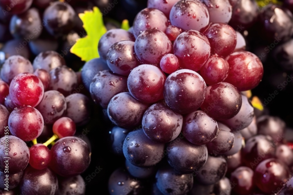 Fototapeta premium extreme close-up of a bunch of ripe wine grapes