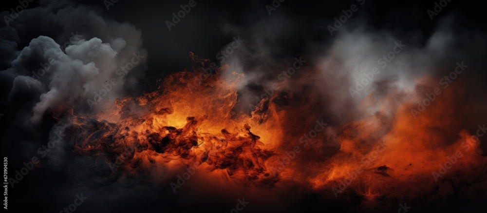 Fiery inferno billowing with debris Fiery inferno billowing with debris