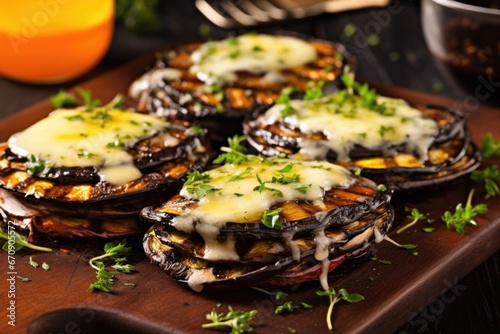 grilled portobello mushrooms layered with cheese