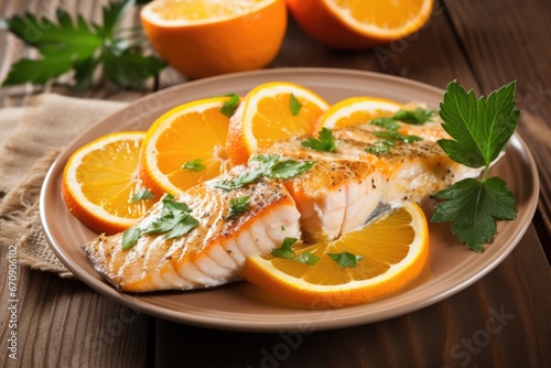 pan-seared citrus marinated fish fillet
