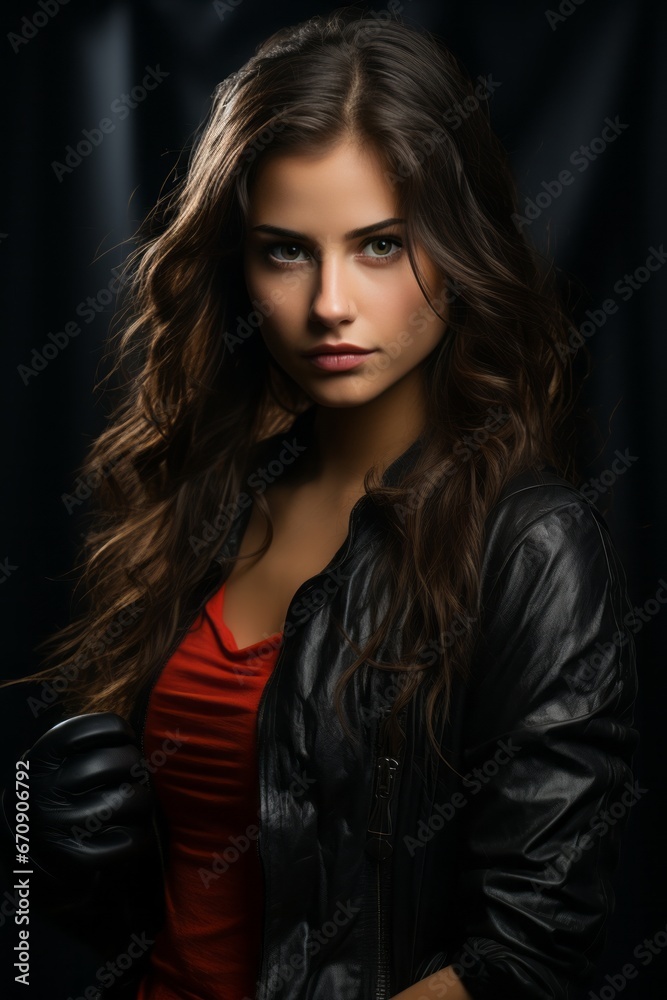 Beautiful young long hair woman, created with generative AI Beautiful young long hair woman, created with generative AI