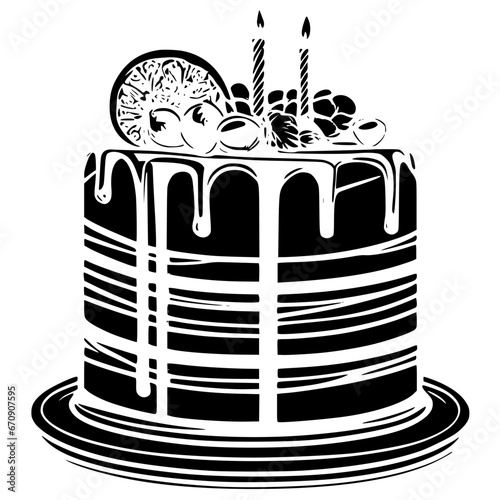 vector illustration of a cake