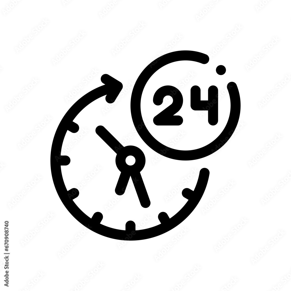 24 hours line icon 24 hours line icon