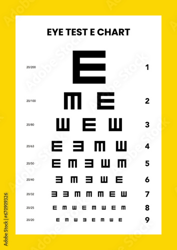 Kids' eye test E chart