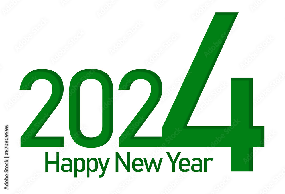 Green 2024 new year celebration, 2024 Text for event theme. 2024 Stock Illustration Adobe Stock