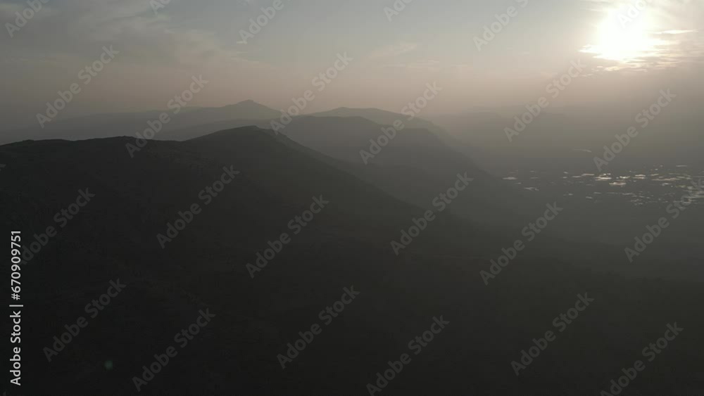 magnificent mountain range view aerial drone video and sunset time magnificent mountain range view aerial drone video and sunset time