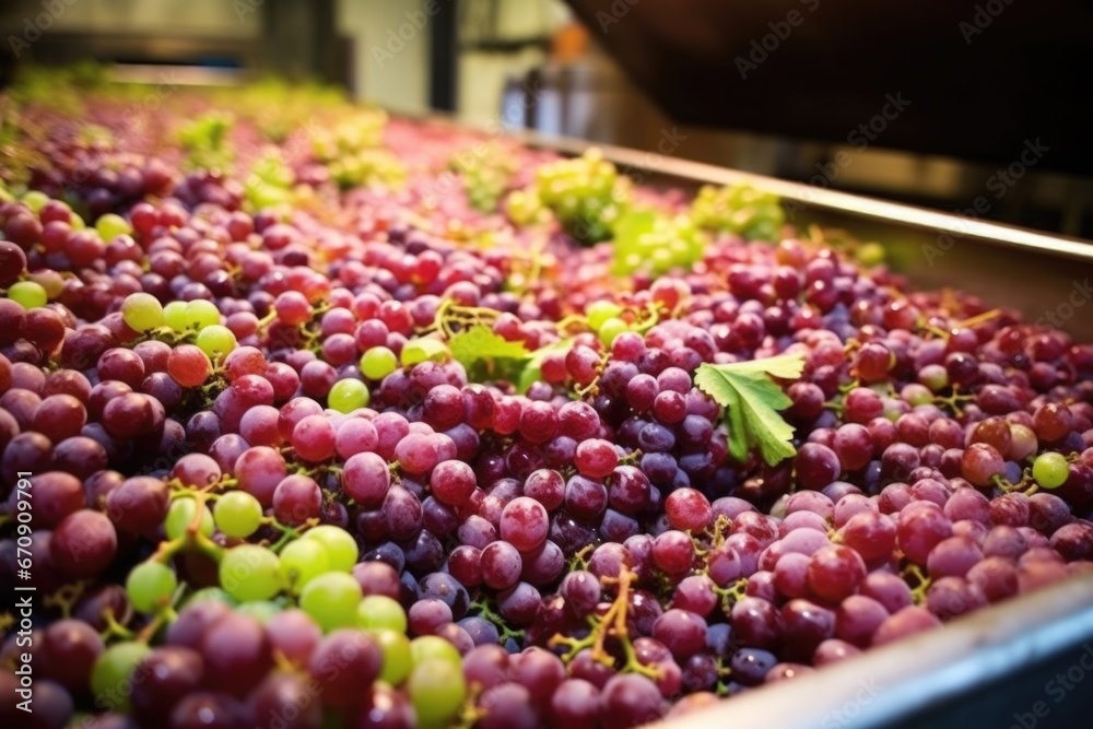 grapes ready for crushing shot from the side grapes ready for crushing shot from the side