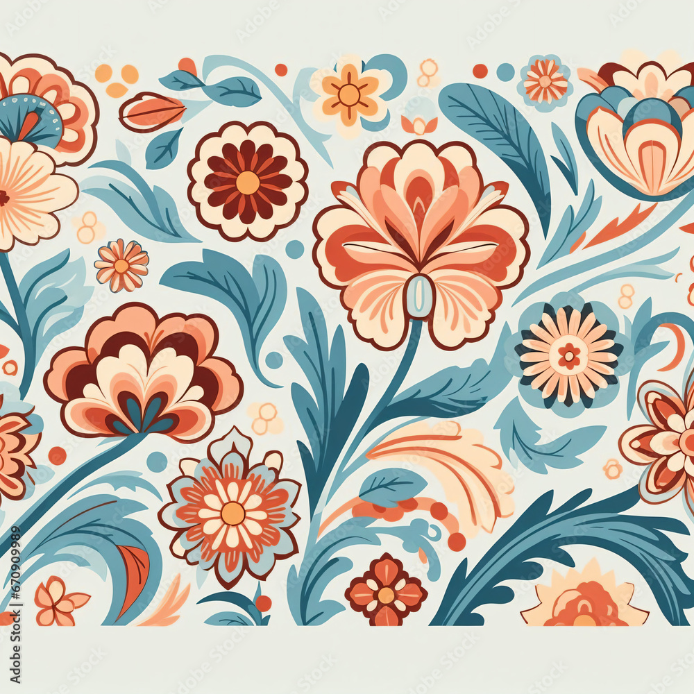 seamless floral pattern - Generative AI