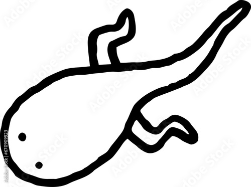 tadpole with legs doodle line