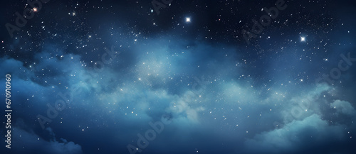 Mountains under a cloudy starry sky 3