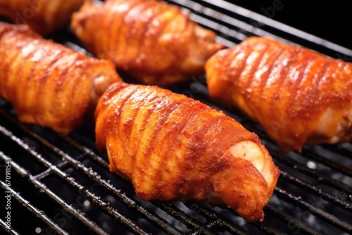 close-up of drumsticks showing grill marks
