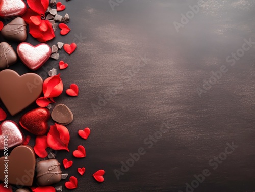 Red roses and heart shape on wood background for valentine day. © Moon Story