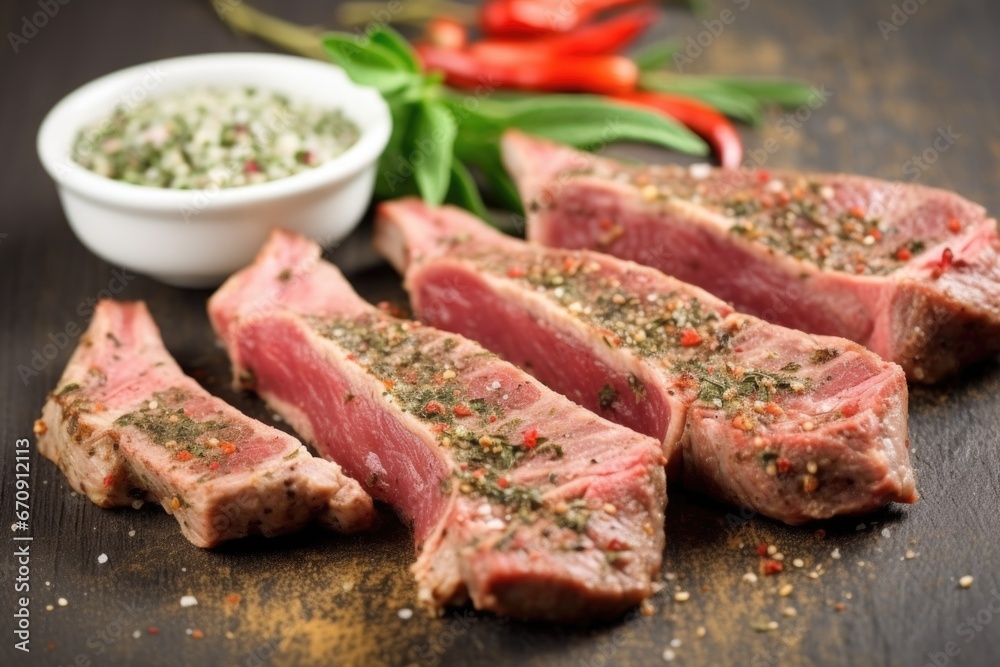 lamb chops with grill marks and a ground pepper sprinkle lamb chops with grill marks and a ground pepper sprinkle