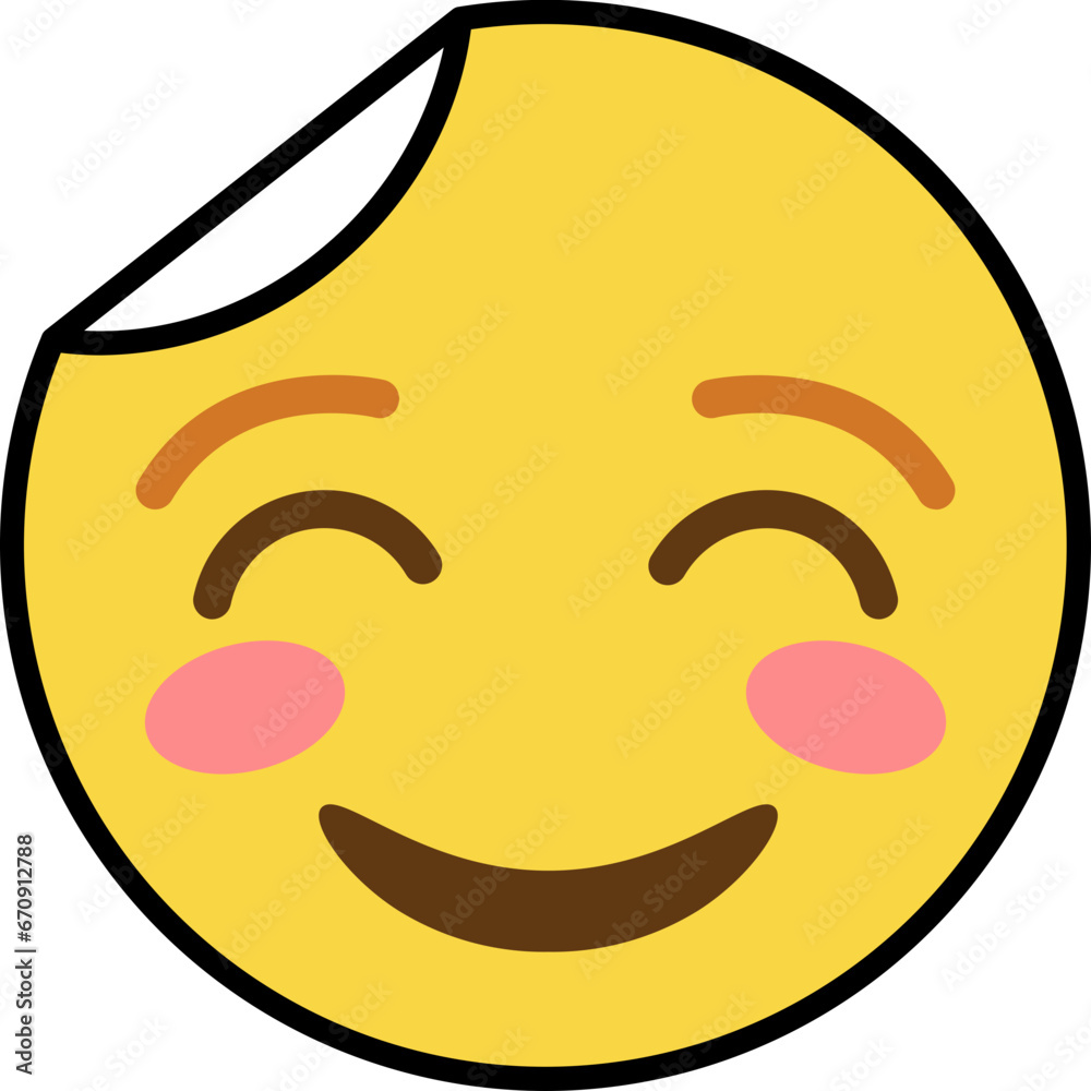 shy sticker emoji icon shy sticker emoji icon