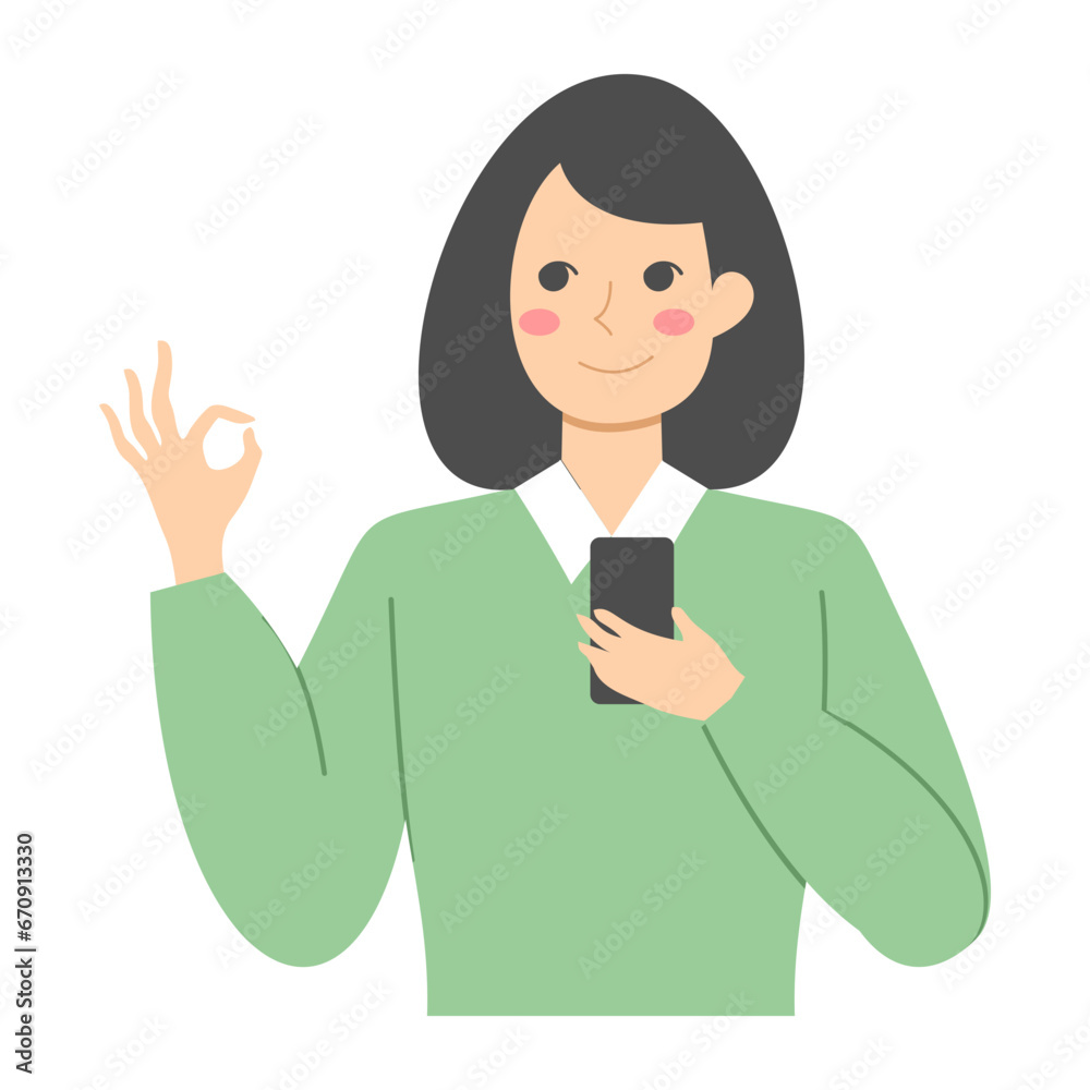 Business woman giving approval illustration Business woman giving approval illustration